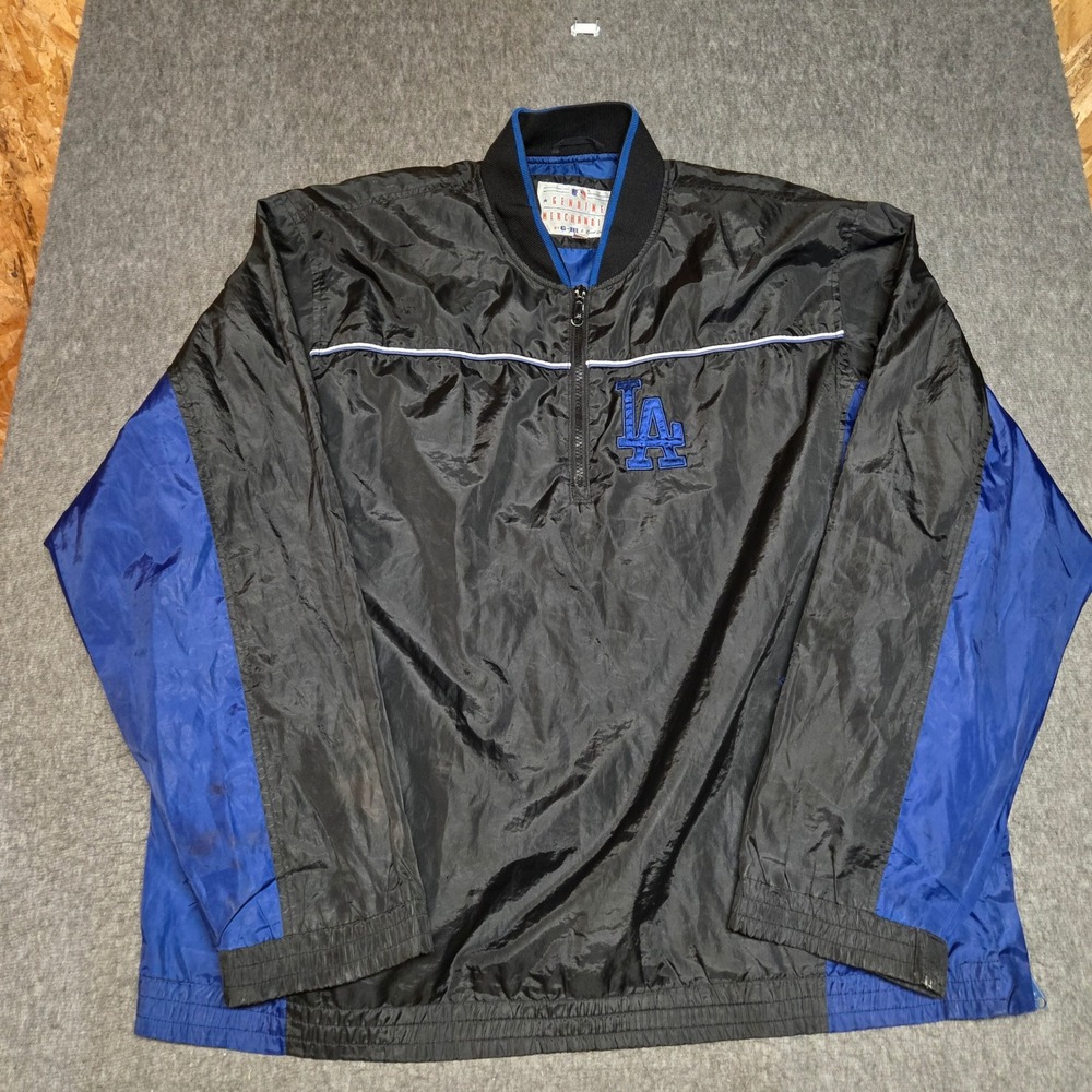 Vintage G-III Los Angeles Dodgers Windbreaker Jacket Mens XL Black Dugout 90s